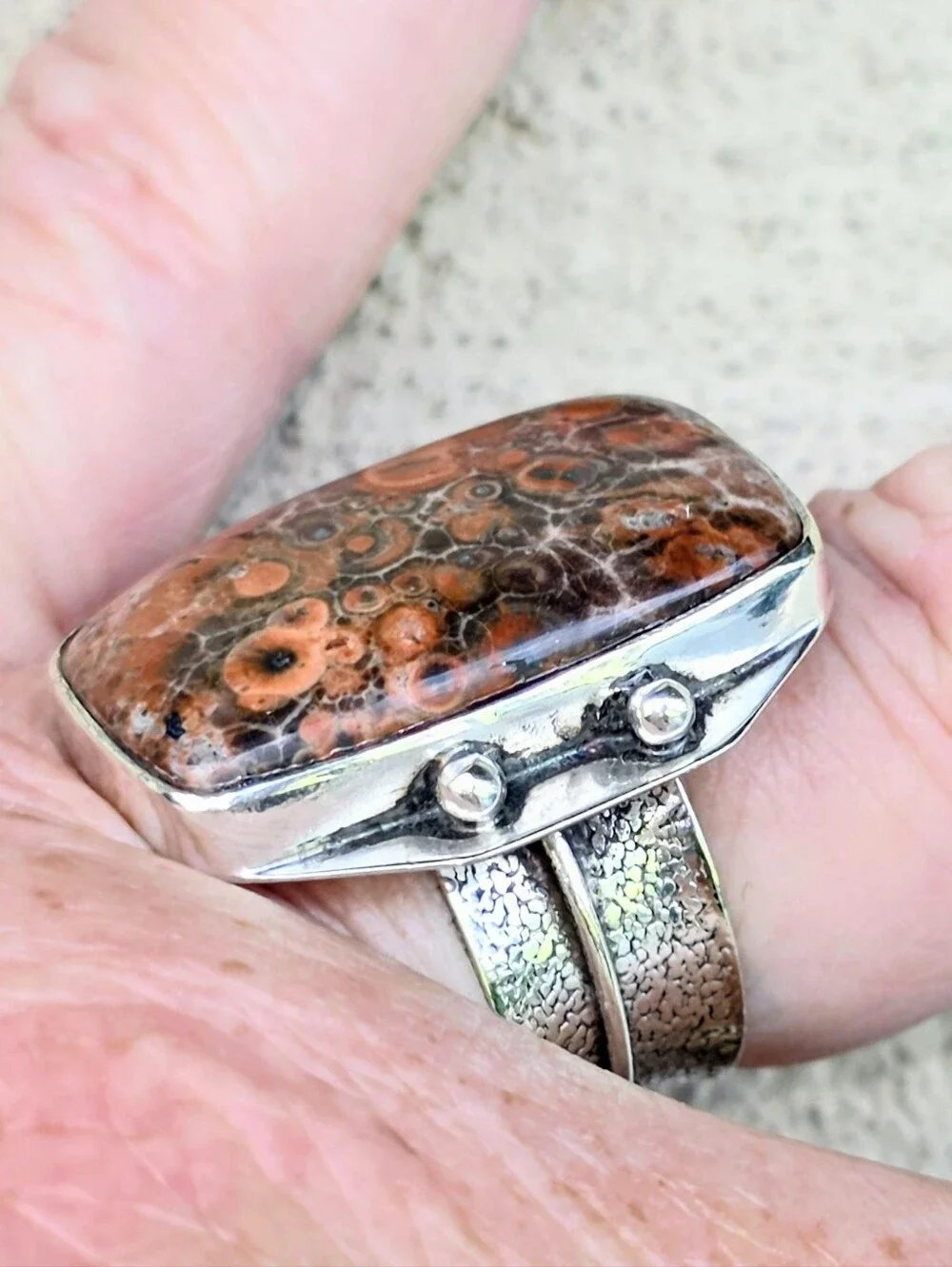 Cherry Creek Jasper Gemstone Ring In 925 Sterling Silver (7)